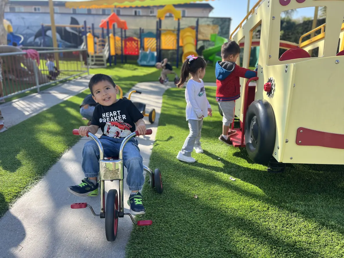 Safe and spacious outdoor playground facility representing quality early childhood education at affordable rates at Kids Adventure Learning Center