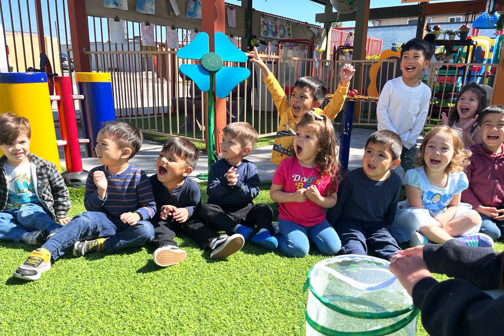 Children playing outdoors at Junior Preschool in Buena Park