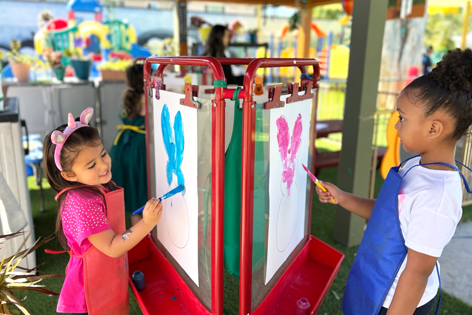 Creative Outdoor Art at Buena Park preschool play area